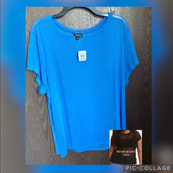 Torrid NWT blue mesh tee - Picture 2 of 5